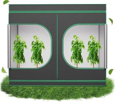 Produktbild von QEENTOE Grow Zelt 240x120x200cm, Indoor Anzuchtkasten für Gemüse & Kräuter, Gewächshaus Pflanzenkultivierungszelt