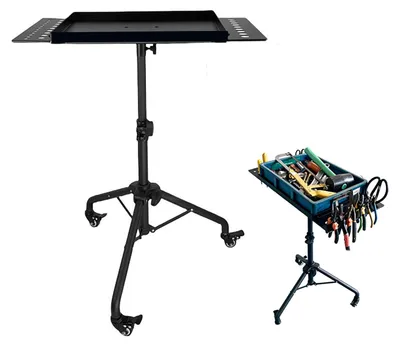 Mobiler Werkbank mit Rädern, höhenverstellbar 60-90 cm, Werkzeugwagen