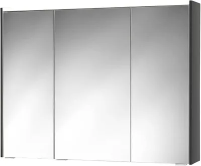 Zdjęcie produktu dla Lustro ścienne KHX z oświetleniem LED, szerokość 100 cm, szafka łazienkowa z MDF, z gniazdkiem elektrycznym | Kolor: antracyt