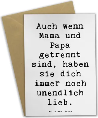 Produktbild von Mr. & Mrs. Panda Klappkarte Spruch Trennung von den Eltern - Weiß - Geschenk, Herausforderungen, hochzeitskarten, Zuversicht, Mutmacher, Trostspender, positive Energie