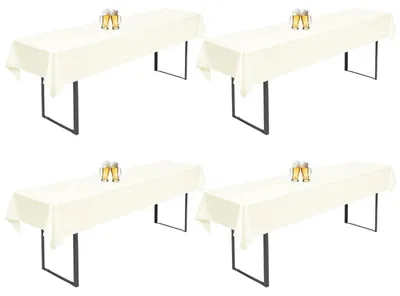 Produktbild von Biertisch Hussen 4 Stück Elfenbein 260x110cm Polyester Waschbar für 50/70cm Tische