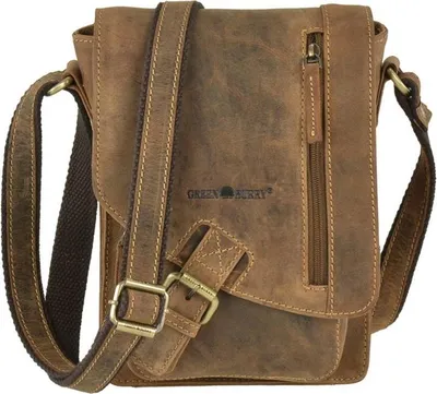 Produktbild von Greenburry Umhängetasche Leder braun Herrentasche Ledertasche antikbraun 18x25cm 1712-25
