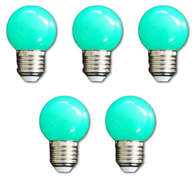 Produktbild von 7363 LED Tropfen Lampe 1 Watt grün Sockel E-27 5-er SET