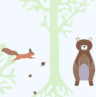 Immagine prodotto di Carta da parati in tessuto non tessuto 38134-2 Little Love animali della foresta verde marrone