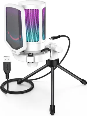Image de FIFINE A6V Gaming Microphone pour streaming podcast studio, blanc
