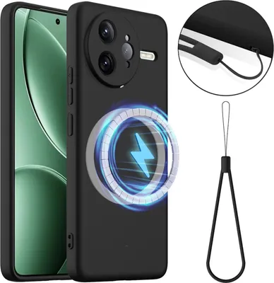 Immagine prodotto di Per Xiaomi Poco F7 Ultra MagSafe Silicone Custodia protettiva antiurto Cover Nero