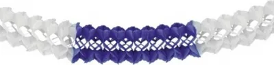 Produktbild von 1 Girlande, Papier Ø 16 cm · 4 m blau/weiss schwer entflammbar