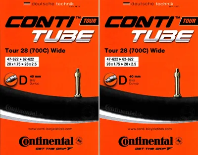 Produktbild von 2x Continental Tour 28 Wide DV 40 mm (47-622/62-622) 28 Zoll Fahrrad Schlauch