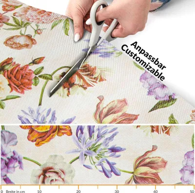 Produktbild von Läufer Küchenläufer abwischbar Flurläufer Teppichläufer MIRZA Bunt Blumen Mohn Robust Breite 48cm Länge 180cm