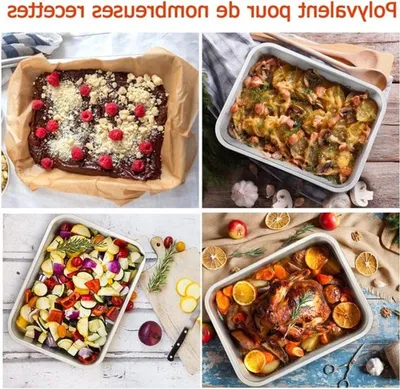 Runde und quadratische Auflaufform für Lasagne, Brownies und Gratin - 27 x 21 x 8 cm, hitzebeständig und spülmaschinenfest