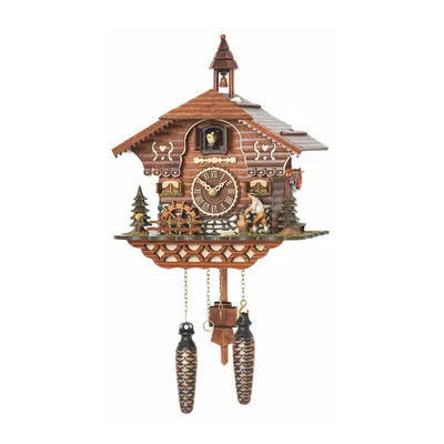 Obrázok produktu pre Kukučkové hodiny TRENKLE MÖNCHWEILER, štýl Schwarzwald, drevo, ručná výroba, s 12 melódiami, výška 29 cm