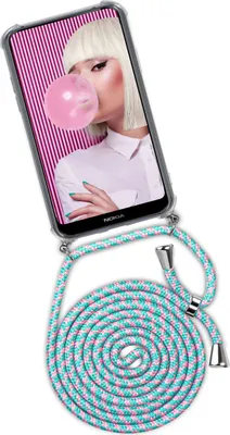Produktbild von TWIST-Case + TWIST-Cord für Nokia 7.1, Farbe:Bubblegum (Silber)