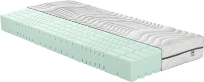 A cutaway view of a mattress showing its internal structure.