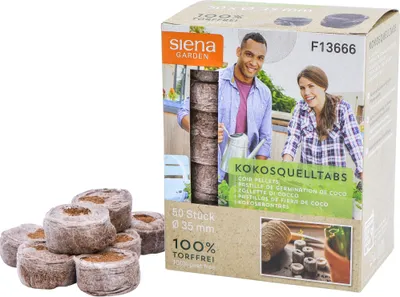 Produktbild von SIENA GARDEN 50 Kokosquelltöpfe mit Netz Ø 35 mm