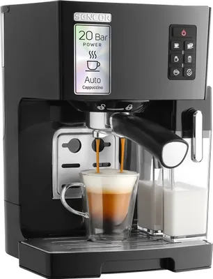 Produktbild von SENCOR SES 4050SS-EUE3 Poloautomatické espresso, tlak čerpadla 20bar, 1,4l nádoba na vodu, spuštění programu jedním dotykem, nádobka na mléko, nerezový filtr pro 1/2 šálky