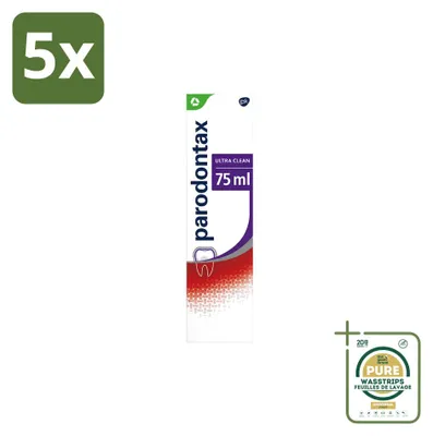 Produktbild von 5 x Parodontax Ultra Clean Tandpasta - 75 ml - Vorratspackung - 5 Stücke