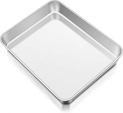 Immagine prodotto di Teglia rettangolare 31,8 x 24,8 x 5 cm in acciaio inossidabile, lavabile in lavastoviglie