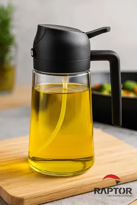 Produktbild von Ölsprüher für die Küche, 500 ml Öl Sprühflasche, 2 in1 Oil Sprayer Ölspray und Gießen zum Kochen