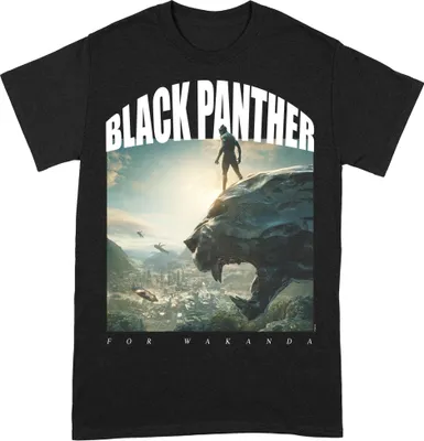 Produktbild von Black Panther - "For Wakanda" T-Shirt für Herren/Damen Uni BI140 (S) (Schwarz)
