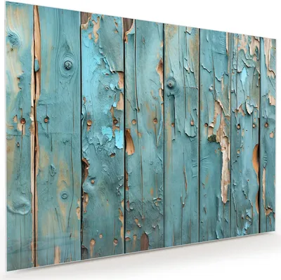 Produktbild von Glasbild 120x90cm in XXL für Wohnzimmer, Schlafzimmer Motiv Abblätternde Holzplanken