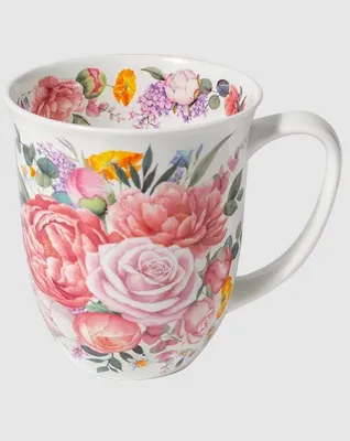 Produktbild von Kaffeebecher Pfingstrosen, Tasse, Teetasse, 400 ml, Blumen