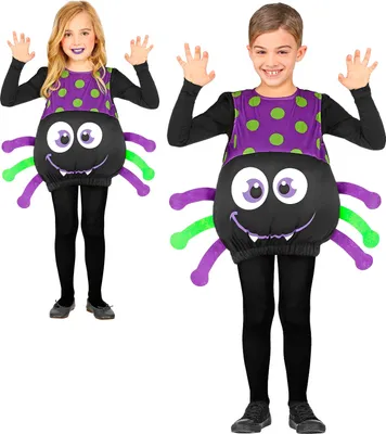 Produktbild von W WIDMANN MILANO Party Fashion - Spinnenkostüm für Kinder, Jumpsuit, Spider Kostüm, Faschingskostüme für Kinder, Halloween