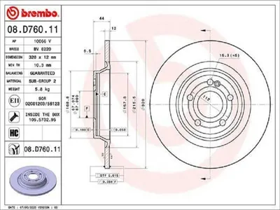 Produktbild von Bremsscheibe BREMBO 08.D760.11