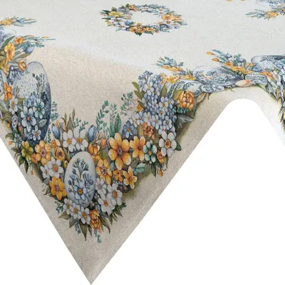 Image de EUROFIRANY | Nappe - Nappe - colorée - 100 x 100 cm - Sous-nappe - Motif de Pâques - Décorative - Pâques