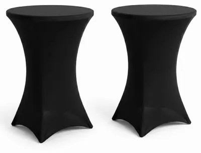 Obrázek produktu pro IvoQ potah na barový stůl černý - sada 2 ks - Ø 80x110 cm - extra silný potah na barový stůl - strečová sukně na stůl - nemačkavý