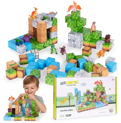 Obrázek produktu pro Magnetická stavebnice pro děti 114 dílků kostek