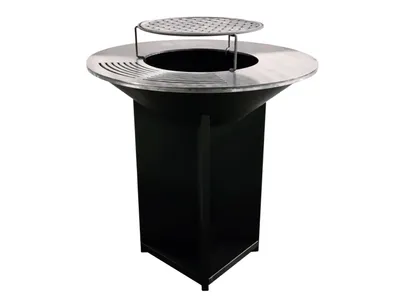 Image de Purline EFP56B, Barbecue, Bois de chauffage, Cheminée, Grille, Noir, Rond