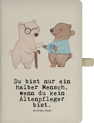 Produktbild von Mr. & Mrs. Panda notizbuch Altenpfleger Herz - Transparent - Geschenk, Tagebuch, Beruf, Lustig, Witzig, Kladde, Spruch, A5, Adressbuch, Journal