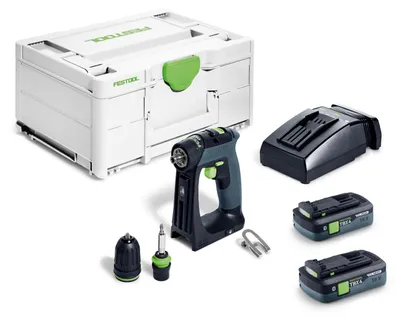 Produktbild von Festool Akku-Bohrschrauber CXS 18 TBX4,0 I-Plus, incl. 2x Akku 4 Ah, Schnellladegrät, Zubehör, Systainer