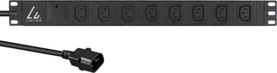Imagen del producto de Lanview LVR-2MC14-SPD-C13X8, Básico, 1U, Monofásico, Horizontal, Aluminio,