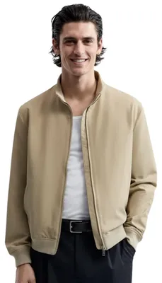 Produktbild von Zara Herren-Bomberjacke beige S