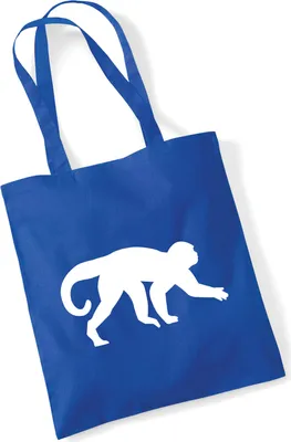 Produktbild von Huuraa Jutebeutel Affe Silhouette 10 Liter Bright Royal Baumwolle Tasche Geschenkidee