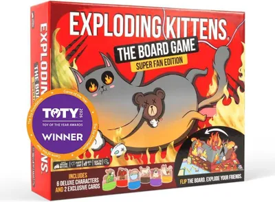 Produktbild von Exploding Kittens Brettspiel Super Fan Edition - Familienspiel Partyspiel