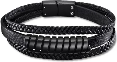 Produktbild von Lotus Style Lederarmband dreireihig schwarz LS2208-2/3