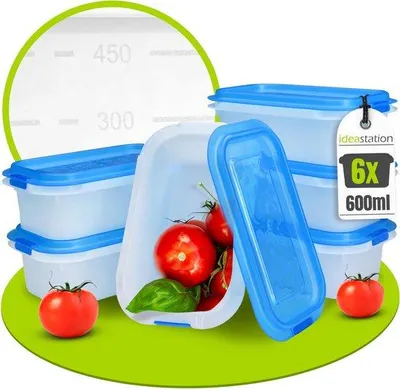 Image de Lot de 6 bacs de congélation empilables de 600 ml