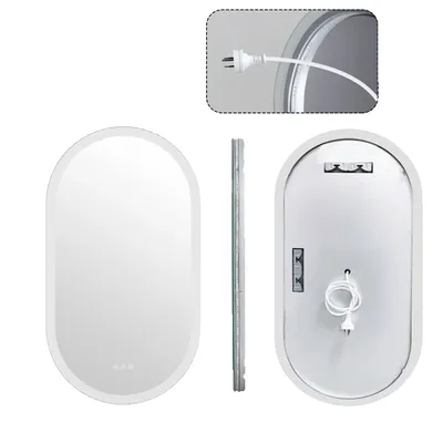 Produktbild von Badezimmerspiegel, ovale Form, LED-Hintergrundbeleuchtung, 20x40 Zoll