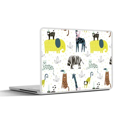 Produktbild von MuchoWow® Laptop Aufkleber Sticker Cover Tiere - Dschungel - Pastell - Kinder 30x21 cm - Sticker für Laptop - Selbstklebend
