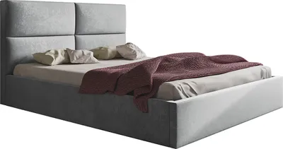 Produktbild von Polsterbett, 160x200 cm, Doppelbett, mit Bettkasten, mit Lattenrost, mit Kopfteil, Modern Bett, Robust, Elegant, Erstklassige Qualität, Slim-6, Grau