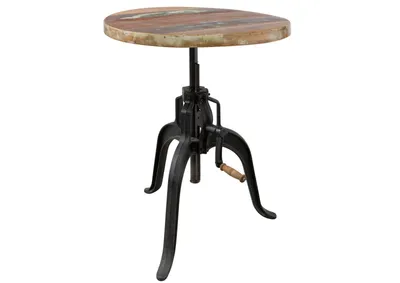 Image de MASSIVMOEBEL24 | Table d'appoint 75x75 Bois de récupération laqué Multicolore INDUSTRIAL #21