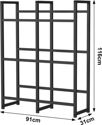 Produktbild von DanDiBo Getränkekistenregal 6 Kisten Schwarz Metall Stehend 96477 Getränkekistenhalter 91 cm Getränkekistenständer Flaschenkistenregal