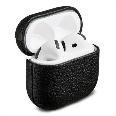 Produktbild von Accezz Echtes Leder Case AirPods 4 - Schwartz