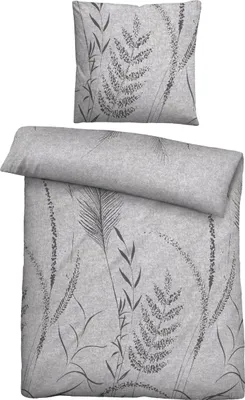 Produktbild von biberna Melange-Flanell Bettwäsche 0840518 GRAESER color: sturmgrau, size: 1x 155x200 cm + 1x 80x80 cm