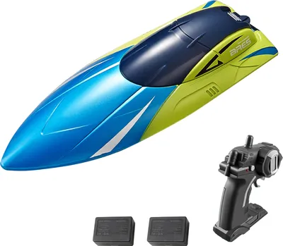 Produktbild von Ferngesteuertes Boot, 2,4 GHz, ferngesteuertes Schiff, Spielzeug, Geschenk fuer Kinder, Erwachsene, Jungen, mit 2 Batterien