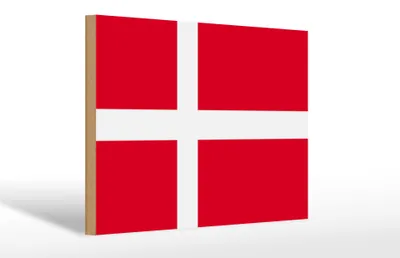Produktbild von Holzschild Flagge Dänemark 30x20cm Flag of Denmark