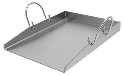 Produktbild von Grillplatte aus Edelstahl - BBQ Bratplatte 40x30 cm - Abnehmbare Griffe - Mit 2 Spachteln - Für Grillen im Freien - Silber