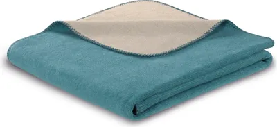 Produktbild von Biederlack Wohndecke Melange Doubleface Farbe teal-stone Größe 150 x 200